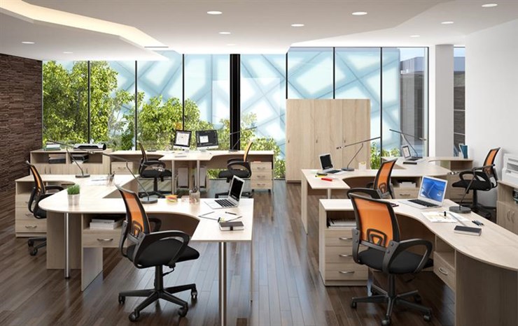 Офисный набор мебели SIMPLE с эргономичными столами и тумбами в Нальчике - изображение 3